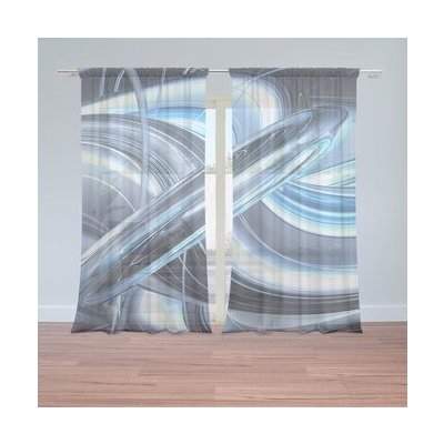 Sablio Záclony Modrá abstrakce: 2ks 150x250cm – Hledejceny.cz