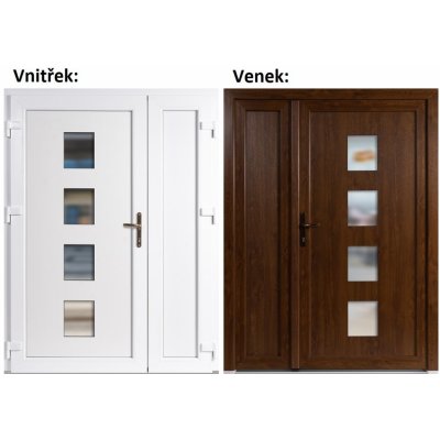 Soft Dvoukřídlé vchodové 010+Panel Plný Zlatý dub/bílá levé 130 x 200 cm – Hledejceny.cz
