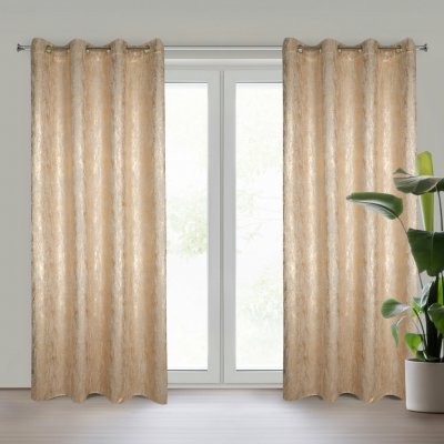 EUROFIRANY ZATEMŇOVACÍ ZÁVĚS NA KROUŽCÍCH ELISE 140X250 CM BÉŽOVÁ – Hledejceny.cz
