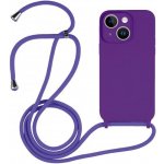 Pouzdro Appleking silikonové se šňůrkou iPhone 14 Pro - fialové – Zboží Mobilmania