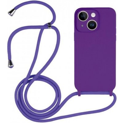 Pouzdro Appleking silikonové se šňůrkou iPhone 14 Pro - fialové – Zboží Mobilmania