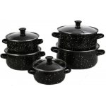 Herzberg Cooking HG-04128: 10 Pieces Enamel Kitchen Cooking Pot and Casserole with Glass Lid – Zbozi.Blesk.cz