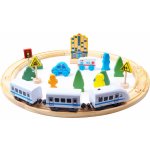 Aga4Kids Dřevěná vláčkodráha 26 dílů na baterie – Zboží Dáma