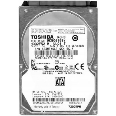 Toshiba 500GB SATA II 2,5", MK-5061GSY – Zbozi.Blesk.cz