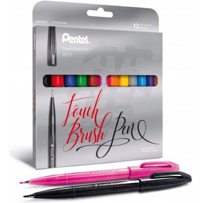 Sada Pentel 12 kaligrafických fixů s flexibilním hrotem – Zboží Mobilmania