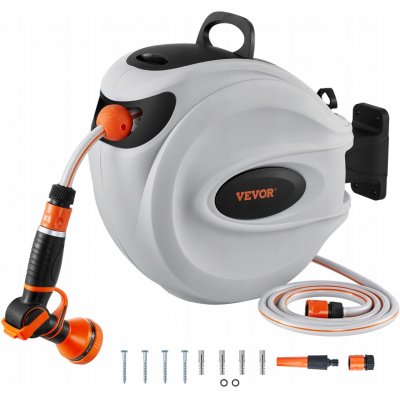 Bubnový naviják na zahradní hadici Vevor 35 m x 12 mm, automatické navíjení – Zboží Dáma