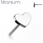 Šperky4U srdíčko k Push In piercingu titan TIT1156-TI – Zboží Mobilmania