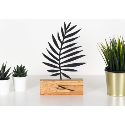 Hanah Home Kovová dekorace Palm Leaf 27 cm černá – Zbozi.Blesk.cz