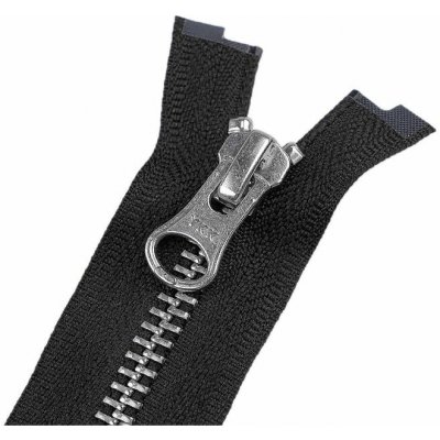 Zip kovový YKK No 5 dělitelný 2 jezdce / dvoucestný 80 cm na kožené bundy - černá barva nikl – Hledejceny.cz