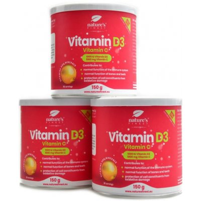 Natures Finest Nutrisslim Vitamin D3 + vitamin C 3 x 150 g pack – Hledejceny.cz