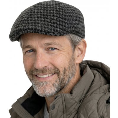 CTH Ericson pánská zimní bekovka duck cap Luke Harris Tweed šedá kohoutí stopa – Hledejceny.cz