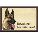 Německý ovčák tabulka 15x10 cm - Nevstupuj bez mého pána! – Hledejceny.cz