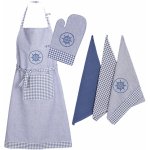 Forbyt kuchyňská zástěra 2203 Kruha a káro modrá 70x90cm – Sleviste.cz