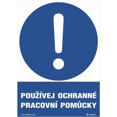 Walteco Používej ochranné pracovní pomůcky 210x148mm, formát A5, samolepka , 20779 – Hledejceny.cz