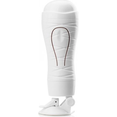 Xsara Velmi kvalitní vibrační masturbátor s přísavkou mega stimulující bílý – 88797346