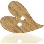 Naše galanterie Dřevěný knoflík dub srdce 3 – Zboží Dáma