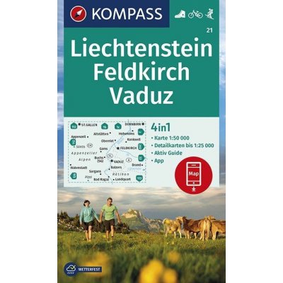 Feldkirch, Vaduz (Kompass - 21) - turistická mapa