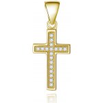Beneto Pozlacený stříbrný přívěsek Křížek AGH589 GOLD – Zboží Dáma