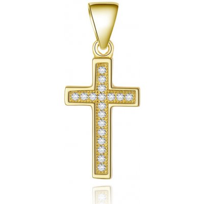Beneto Pozlacený stříbrný přívěsek Křížek AGH589 GOLD