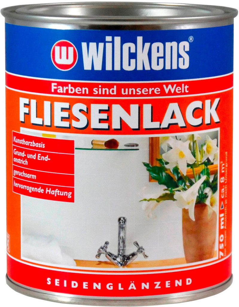 Wilckens Fliesenlack Na dlaždičky, obklady a kachličky bílá / pololesk 750 ml