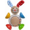 Chrastítko Eichhorn Dřevěné chrastítko Rabbit 2in1 Baby zajíček s kuličkami v bříšku