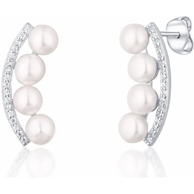 JwL Luxury Pearls stříbrné s říčními perlami a zirkony JL0744 – Zboží Mobilmania