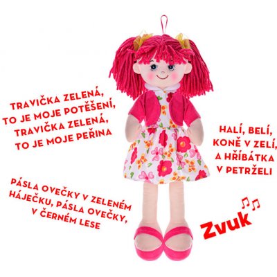 Teddies Nanynka hadrová 50 cm česky mluvící růžová – Zboží Mobilmania