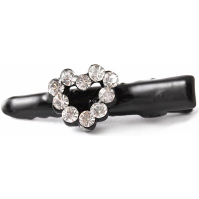 Kovová pinetka do vlasů s ozdobou černá – Zboží Dáma