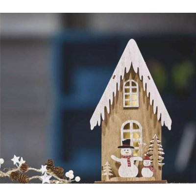 Emos LED dekorace dřevěná domek se sněhuláky DCWW18 – Zboží Mobilmania