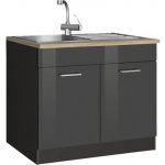 Held Möbel Mailand 100 x 60 x 85 cm šedá vysoce lesklé šedá matný – Hledejceny.cz