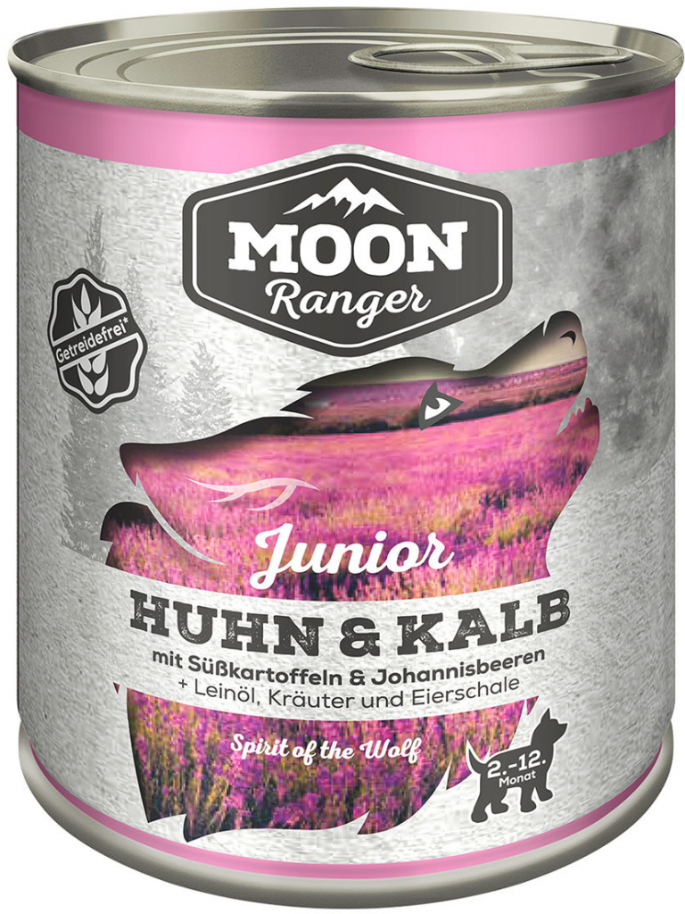 Moon Adult Ranger Junior kuřecí a telecí maso se sladkými bramborami a rybízem 6 x 800 g