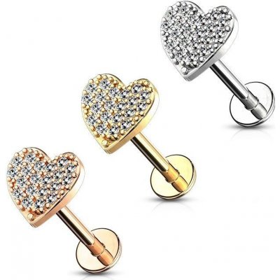 Šperky4U piercing do brady srdíčko LB1084-1208-GDC – Zboží Dáma