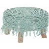 Taburet DKD Home Decor Podložka pod nohy Macramé, světle zelená, 53 x 53 x 31 cm