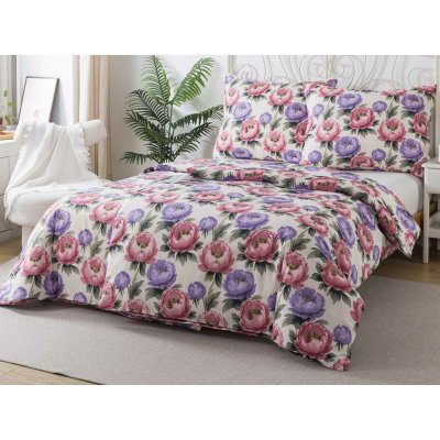 XPOSE bavlna Renforcé povlečení PIVOŇKY 140x200 70x90 – Zboží Dáma