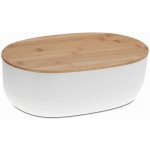 KELA Chlebník NAMUR plast / dřevo bílá KL-12060 – Zboží Mobilmania