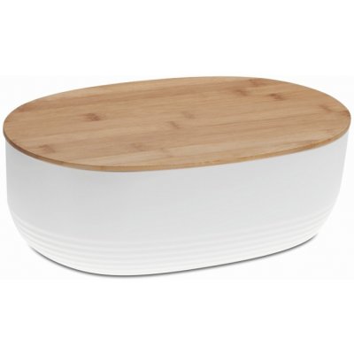 KELA Chlebník NAMUR plast / dřevo bílá KL-12060 – Zboží Mobilmania