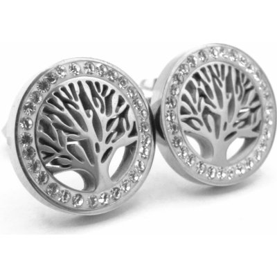 Steel Jewelry náušnice pecky strom života z chirurgické oceli NS090461 – Zboží Mobilmania