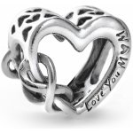 PANDORA korálek Srdce pro mámu se symbolem nekonečna a nápisem 798825C00 – Zboží Mobilmania