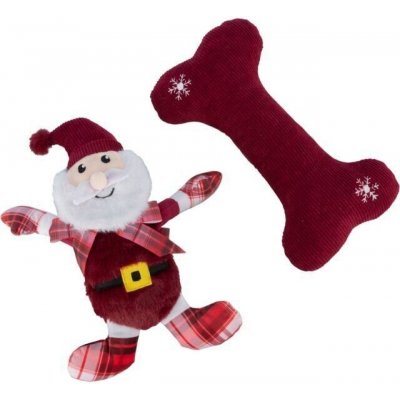 Trixie Xmas GIFT SET vánoční dárková sada hraček santa kost 30 cm plyš/látka – Zboží Mobilmania