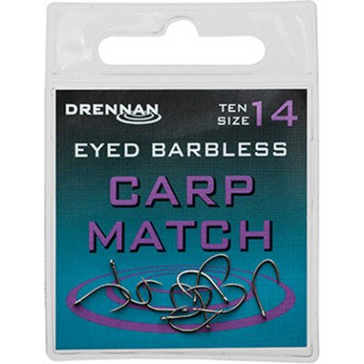 Drennan bez Protihrotu Eyed Carp Match Barbless vel.10 10ks – Zboží Dáma