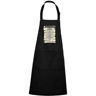 Dobrý Triko Zástěra s potiskem Pivní přikázání Černá – Zboží Dáma