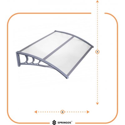 Springos Polyroof 120x75 cm šedá/transparentní – Sleviste.cz