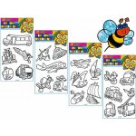 Předlohy na malování na sklo s vyvýšenou konturou dopravní prostředky 30 x 21 cm – Zboží Dáma