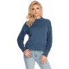 Dámský svetr a pulovr PeeKaBoo Dámský bavlněný svetr s nízkým krémovým rolákem Patak jeansová