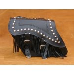 Kožené moto brašny S29, 33 x 28 x 17,5cm - nýty a třásně / 2x boční kapsička – Hledejceny.cz