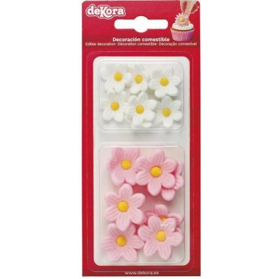 Curková dekorace 7 bílých a růžových kopretin Dekora – Sleviste.cz