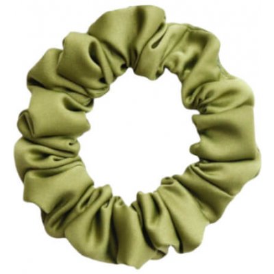 MURU Úzká Saténová Scrunchie gumička - Olivová Matná – Zboží Mobilmania