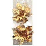 Anděl Přerov Poinsettie zlatá 14 cm 2 ks na klipu – Hledejceny.cz