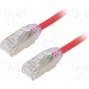 síťový kabel Panduit STP28X1MRD Patch, F/UTP,TX6A-28™, 6a, drát, Cu, LSZH, 1m, červený