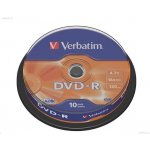 Verbatim DVD-R 4,7GB 16x, AZO, spindle, 10ks (43523) – Zbozi.Blesk.cz